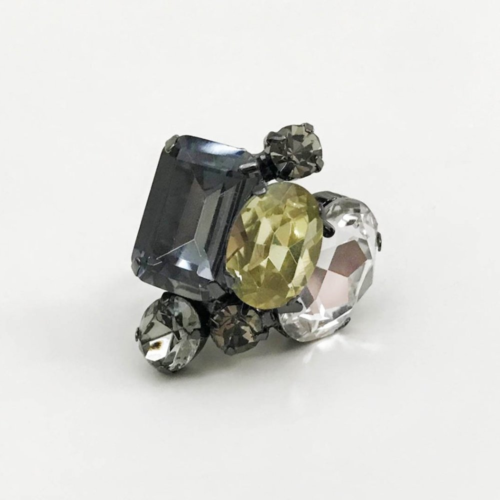 J Crew Crystal Cluster Cocktail Ring